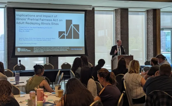 Dr. David Olson presents on the Illinois Pretrial Fairness Act.